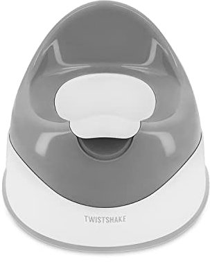 Twistshake Rutschfestes Babytöpfchen | Leicht – tragbar – leicht zu reinigen | Baby-Toilettensitz | Trainingstöpfchen für Kinder | Ergonomisches Design | Toilette für Kleinkinder | Weiß Grau