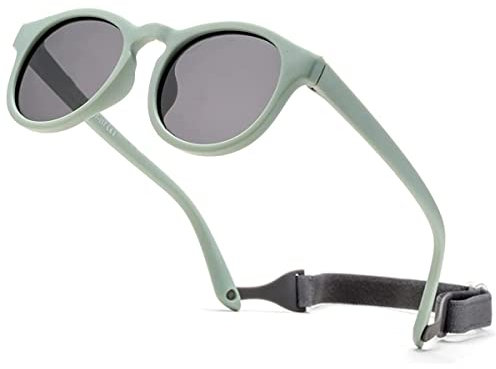 iNszkoos Polarisierte Baby Sonnenbrillen mit Riemen Verstellbar für Kleinkinder, Outdoor UV400 Schutz Weicher Silikonrahmen Sport für 6-48 Monate kinder Neugeborene Jungen Mädchen