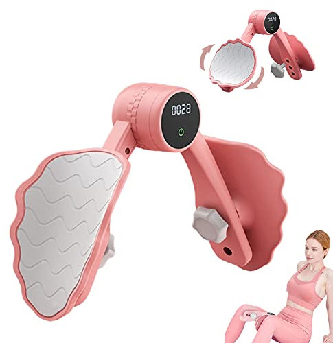 Oberschenkeltrainer Beckenbodentrainer für Frauen, Po Trainer Beintrainer für Damen Herren, Stärkeeinstellung mit DREI Gängen und Intelligenter Datenchip,Arm Rücken Trainingsgerät (Rosa)