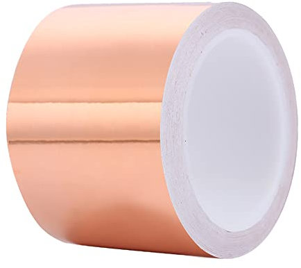 SagaSave Selbstklebendes Kupferfolienband, EMI und RFI Abschirmband Einseitig Leitfähiges Kupferband Gegen Schnecken Für elektrische Reparaturen, Erdung, Home Interior, Musikinstrumente [20m*80mm]