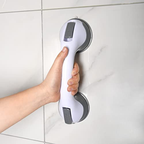 PROFI Haltegriff ohne Bohren mit Saugnäpfen 30cm Wandmontage an Fliesen o. glatten Oberflächen als Duschstange Badewanne Aufstehhilfe für Senioren/Kinder