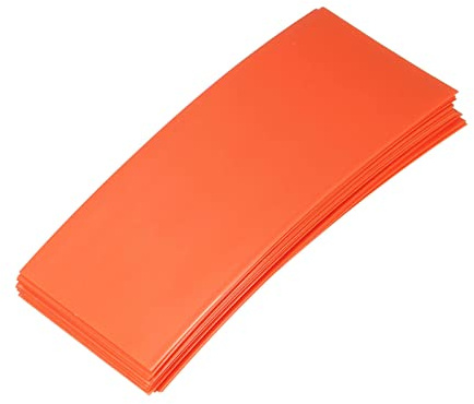 DMiotech 20pcs 29.5mm Flat 72mm Battery Sleeves PVC Wraps Heat Shrink Tubing Cable Electrical Insulation for 18650 Battery Orange
