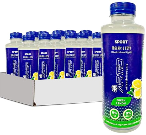 Artio Lemon Sports Drink Isotonic made with 10% - 12 Pack - Seawater and 78 Bioavailable Minerals that Provide Optimal Hydration Drinks