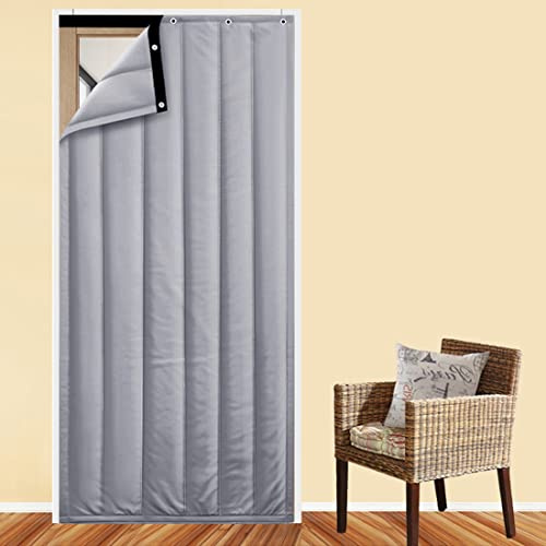 AYVADA Rideau d'isolation phonique 3 en 1, Rideaux insonorisés pour Porte, avec Isolation Thermique, Couverture Coupe-Vent, Rideaux d'hiver, séparateur de pièce, pour cloison de Chambre, Salon et b