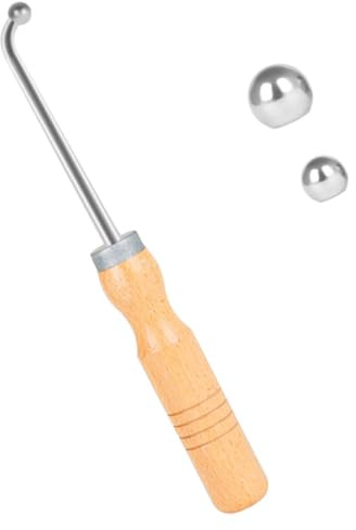 Toyvian Trompeten Reparaturwerkzeug für Verbogene Rohre Tragbar und Leicht aus Metall und Holz für Wartung von Blasinstrumenten
