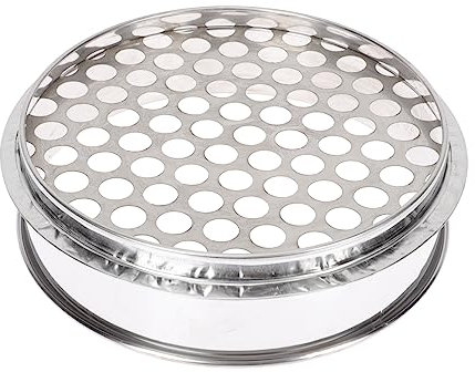 Alipis Round Hole Mesh Sieve for Blueberry Grading Kitchen Supply Stainless Steel Construction for Home Use Mushroom Sieve