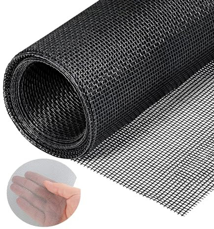 Fliegengitter Ersatznetz, Fliegengitter Fenster 120 x 250 cm, Fliegennetz Fenster, schwarzes Fiberglas-Fliegengitter als Meterware, Fliegengitter-Ersatznetz beliebig zuschneidbar