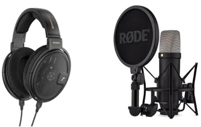 Sennheiser Kabelgebundene Audiophile Stereo-Kopfhörer HD 660S2 mit kraftvollem Subbass & RØDE NT1 5 Generation Großmembran-Kondensatormikrofon mit XLR- und USB-Ausgang