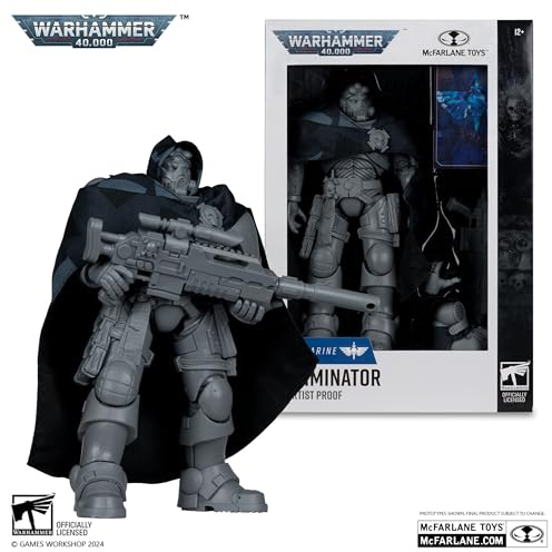 Bizak McFarlane 64380964 Figurine Space Marine Eliminator Artist Proof de Warhammer 40000 Jeu vidéo en Ligne Sculpture à Peindre articulée 18 cm Wave 9