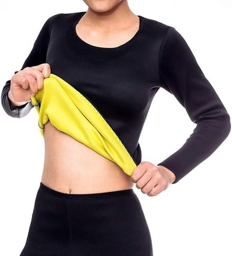 Combinaison de sudation en néoprène pour perte de poids - T-shirt d'entraînement gainant avec fermeture éclair - Veste de fitness à manches longues