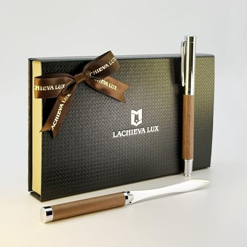 LACHIEVA LUX Geschenkset mit Tintenroller und Brieföffner (Walnuss)