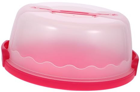 OKUMEYR Boîte à Gâteau Manuelle Plastique Avec Couvercle Conteneur De Transport Réutilisable Pour Gâteaux Pratique Et Rose