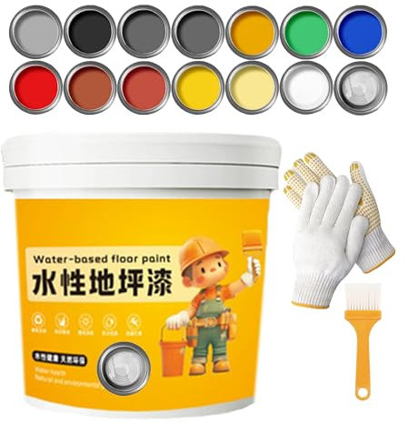 XIRUJNFD Waterproof Water-Based Epoxy Floor Paint, 300G 1/2/3Pcs Quick-Dry Anti-Slip Water-Based Floor Paint, Water-Based Garage Floor Paint, Concrete Floor Paint (2,Varnish)