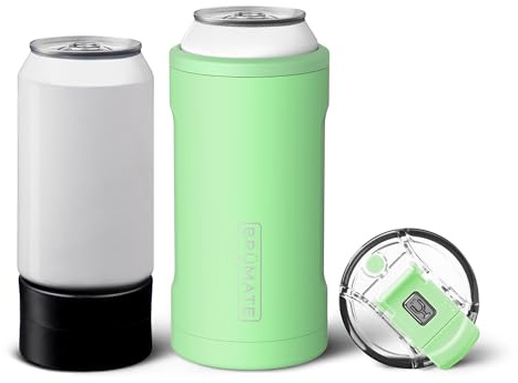 BrüMate Hopsulator Trio 3 in 1 Insulated for 300ml Cans + 100% Leakproof Tumbler with Insulated Lid for Beer, Soda and Energy Drinks (Kiwi)