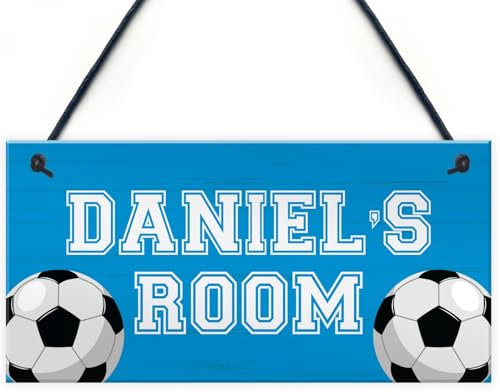 Signs Plaques Football Room Door Sign PERSONALISED Boys Bedroom Decor Footy House Decor