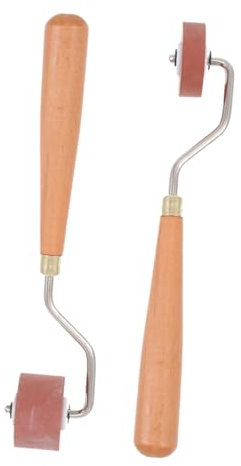 NUOBESTY 2pcs Printmaking Rubber Ink Rollers 1cm and 2cm Mini Art Craft Painting Roller Set for Beginner Printing Supplies and Portable Inking Tool