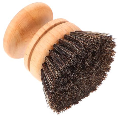 Zerodeko Cepillo De Crin De Caballo Mango De Madera Cepillo De Limpieza para Platos Utensilios De Cocina Ollas Sartenes Hornos y Parrillas Reutilizable Escobilla para Fregar La Cocina