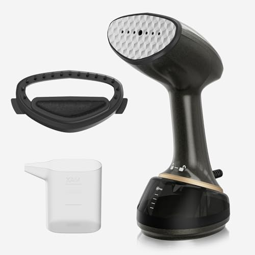 SUPERLEX Steamer Dampfglätter 1700W Kompakter Dampfbürste mit 350ML Tank | für Kleidung Hemden Anzüge Vorhänge Starker Dampf Tragbarer Faltenentferner für Zuhause Büro Reisen Schwarz