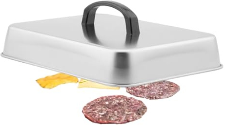 Käseglocke für Fondant, Edelstahl, für Grillplatte, leichter Dampfdeckel mit hitzebeständigem Griff, zum Anbraten von Steak und Käseschmelzen