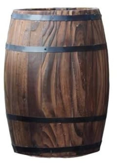 CEHJZQRPL Barrel Planters Round Flower Buckets Flower Stand Wooden Barrel Planters Flowerpot Box Drainage Hole(31x50cm/12.2x19.68in)