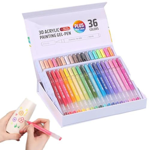 Acrylfarben-Gelstifte, Kartenmarker, 1 mm Spitze, 3D-Malerei, Glitzer-Marker für Stoff, Keramik, Entspannung, Erwachsene, Kinder, Kunst, Handwerk, Scrapbooking, Schule, kreative Projekte