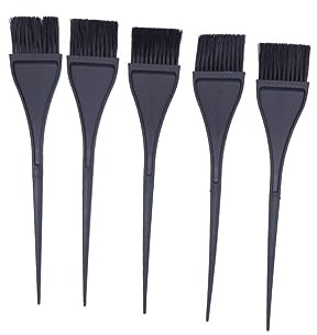 Vaguelly Pennelli Applicatori Per Tintura Chioma Set Da 5, Spazzole Professionali in Plastica Nero Per Salone e Uso Domestico, Per Applicazione Colorazioni e Trattamenti Fai Da Te