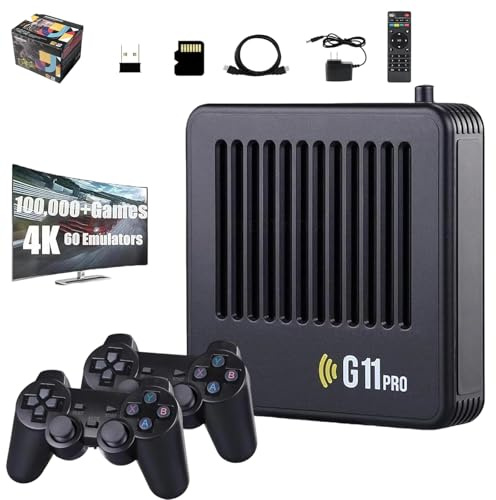 Retrowave G11 Pro Retro Games Console, 2026 New Retrowave G11 Pro Game Box, Plug and Play Retro TV Games with 2 Wireless Dual Controllers, 2.4G Wireless Controllers, 100,000+ Game (128G)