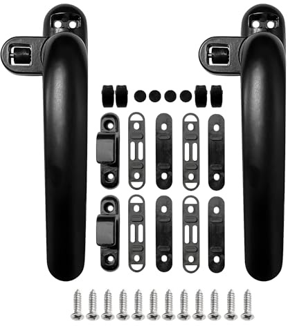 2 Pezzi Maniglie per Finestra, Maniglie per Finestre in Alluminio, Maniglia Finestra per Finestre e Porte Scorrevoli - Sicurezza Bambini - Installazione Semplice - Protezione Affidabile-Nero