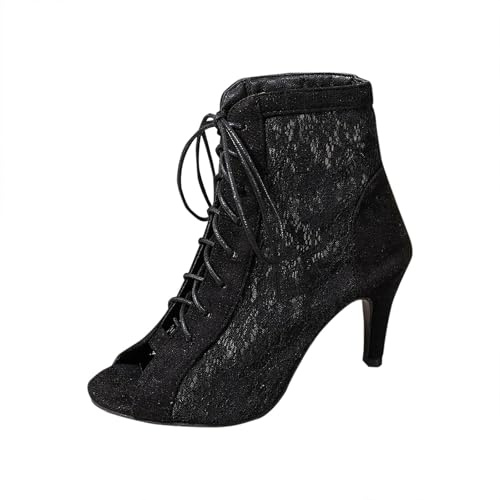 Generisch 7 cm Heel Slim High Heel Party Women Shoes High Heels Chunky Heels Fashion Shoes, black, 6 UK