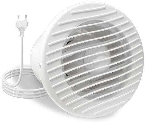 FanGoFast Badlüfter 100mm, Leistungsstarker Abluftventilator mit Rückstauklappe, Wasserdicht 14W Energieeffizient, Leiser Wand-Deckenlüfter für Bad, WC, Küche, Wohnraum, Gewächshaus und Garage, Weiß