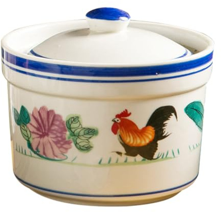 Ipetboom Cuenco de Cerámica para Estofado con Tapa Bowl Sopero Decorativo para Sopas Postres y Nidos de Pájaro Casa y Restaurante