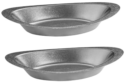 FytStycale Juego de 2 Cuencos de Curry, Platos Hondos de Metal, Cuencos Decorativos para Servir, Cuencos para Patatas Fritas, Secos, Y Postres, Plata, Individual