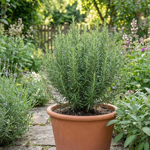 Bloomique - Lot de 6 - Rosmarinus officinalis - Romarin - Rustique - Persistant - Plante balcon - Vivace - Hauteur 10-20 cm - Pot 9 cm