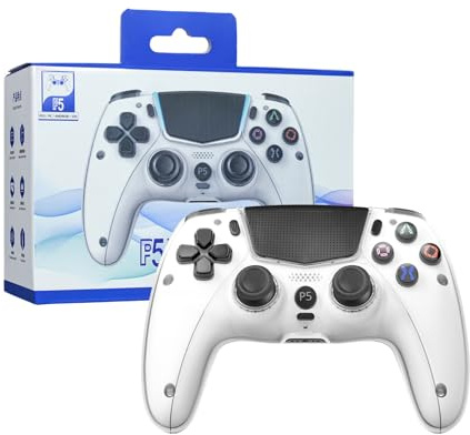 MTEZIZ Manette Sans Fil pour PS5, Pro/Slim/PC/MAC/iOS/Android/Steam Deck | Manette de Play 5 avec Double Vibration, Capteur 6 Axes, Jack Audio 3,5mm, Joystick Gâchettes Effect Hall
