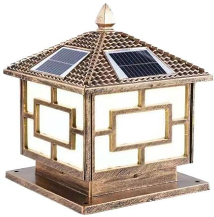 Lámpara De Columna Para Patio Lámpara Solar Cuadrada Única Luces Stigma De Aluminio Fundido A Presión Para Exteriores Aparato De Iluminación Exterior Impermeable IP54 Para Postes Para Pasarela KNBVFHG