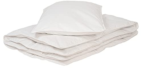 Welt der Träume Kinder Daunenset | Kinderbettdecke 100x135 cm | Kopfkissen Kinder 40x60 cm | Baby Bettdecke und Kissen | 400 g / 100 g | Daunenbettdecke | Federdecke | kein Lebendrupf