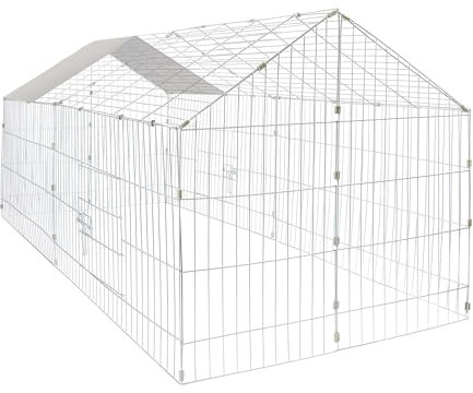 Wiltec Freilaufgehege Kaninchen 180 x 75 x 75 cm, Außengehege und Kleintierstall für Kaninchen, Hasen, Meerschweinchen, Freigehege als Hasenstall