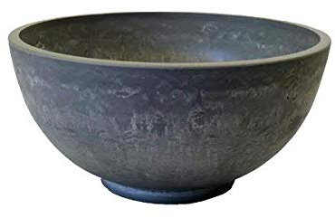Wunderschöne Pflanzschale/Schale zum Bepflanzen – Runde Blumenschale - Kunststoff/Kunststoffschale - Winterfest (Klein: Ø 33cm, Grau)