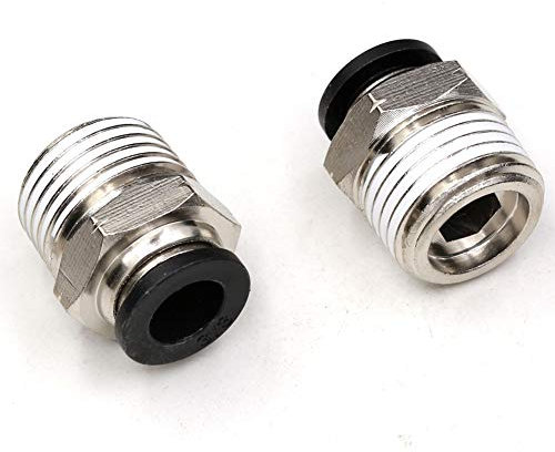 CEKER 3/8 Zoll Pneumatisches Fitting, 0,95 cm Außendurchmesser x 1,27 cm NPT-Gewinde Push to Connect Schlauchverschraubung männlich gerade Union Fittings Schnellspanner Luftleitungsbeschläge 2 Stück