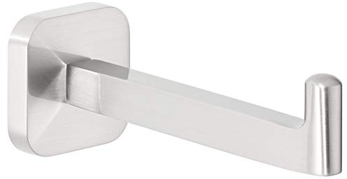 tesa ESTEETIC Ersatzrollenhalter - 50 mm x 50 mm x 128 mm | Toilettenpapier-Aufbewahrung zur Wandbefestigung ohne Bohren - rostfrei, in Edelstahloptik - inkl. Klebelösung