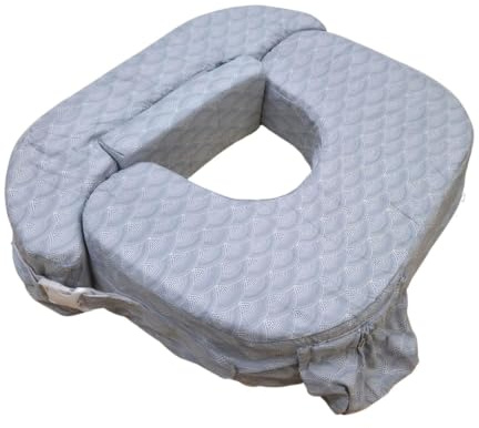 My Brest Friend Twin Stillkissen - Verbesserter Komfort mit Schonbezug - Ergonomisches Stillkissen für ultimative Unterstützung - Verstellbares Stillkissen mit praktischer Seitentasche, Horizont