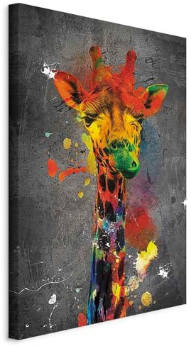murando - Wandbilder Leopard 60x90 cm 1 tlg - Wand Deko Vlies Leinwand Bilder Groß Wanddeko Wohnzimmer Schlafzimmer Kunstdrucke - Giraffe Farbflecke g-A-0247-b-a