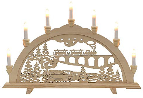Wichtelstube-Kollektion Holz Schwibbogen Eisenbahn XL Lichterbogen