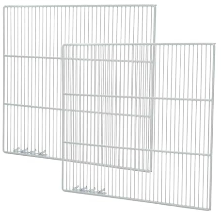 Set of 2 Commercial Freezer and Refrigerator Replacement Shelves (24 x 20.75) - Adjustable Utility Steel Wire Metal Shelf - Commercial Refrigerator Shelf, White