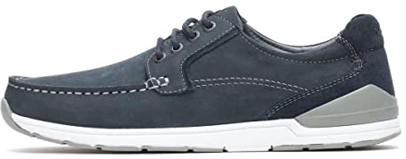 Hush Puppies Mäns Flynn båtsko, Marinblått Xsp, 40.5 EU Bred