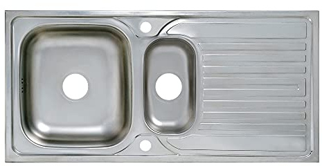 Edelstahl Küchenspüle Edelstahlspüle Einbauspüle 100x50 cm 1,5 Becken Eckige Spüle