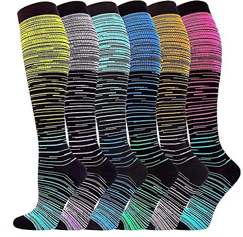 SHYL~JIER Kompressionsstrümpfe Damen und Herren, Kompressionssocken Stützstrümpfe (15-20 mmHg), laufstrümpfe kompression für Sport, Flug, Laufen, Wandern, Reisen, Radsport