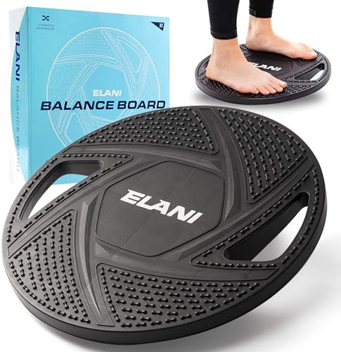 ELANI Rutschfestes Balance Board Erwachsene bis 150kg - Physiotherapie zur Stärkung von Koordination und Tiefenmuskulatur | Balance Board Kinder ab 5, Wackelbrett Physio, Gleichgewichtstrainer