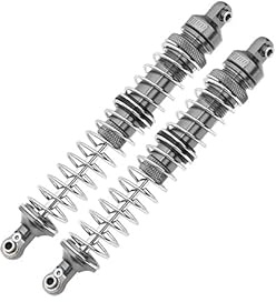 Axial 1/10 RBX10 Ryft 4WD Rock Bouncer AXI03005 Upgrade Parts Aluminum Front Spring Dampers (130mm) - 2Pc Set Gray Silver