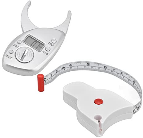 Digital Fat Caliper Body Measuring Tape ABS Handheld BMI Body Fat Measurement Device for Weight Loss and Sewing Tailor